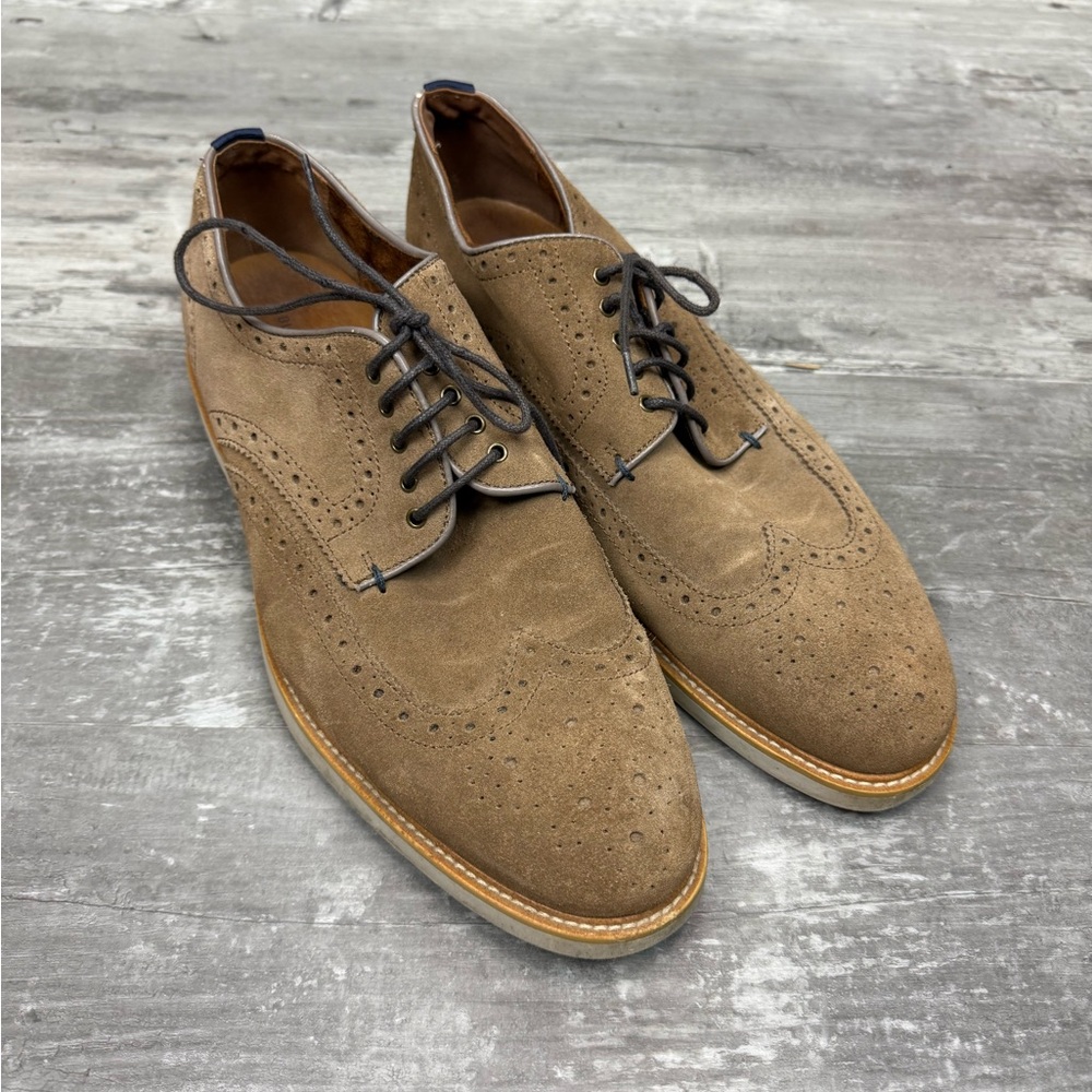 Blake McKay Tan Suede Wingtip Oxfords Shoes 11 M